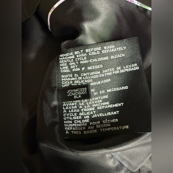 JESSICA SIMPSON Elegant Black Ruffle Trim trench Coat size S - Picture 11 of 13